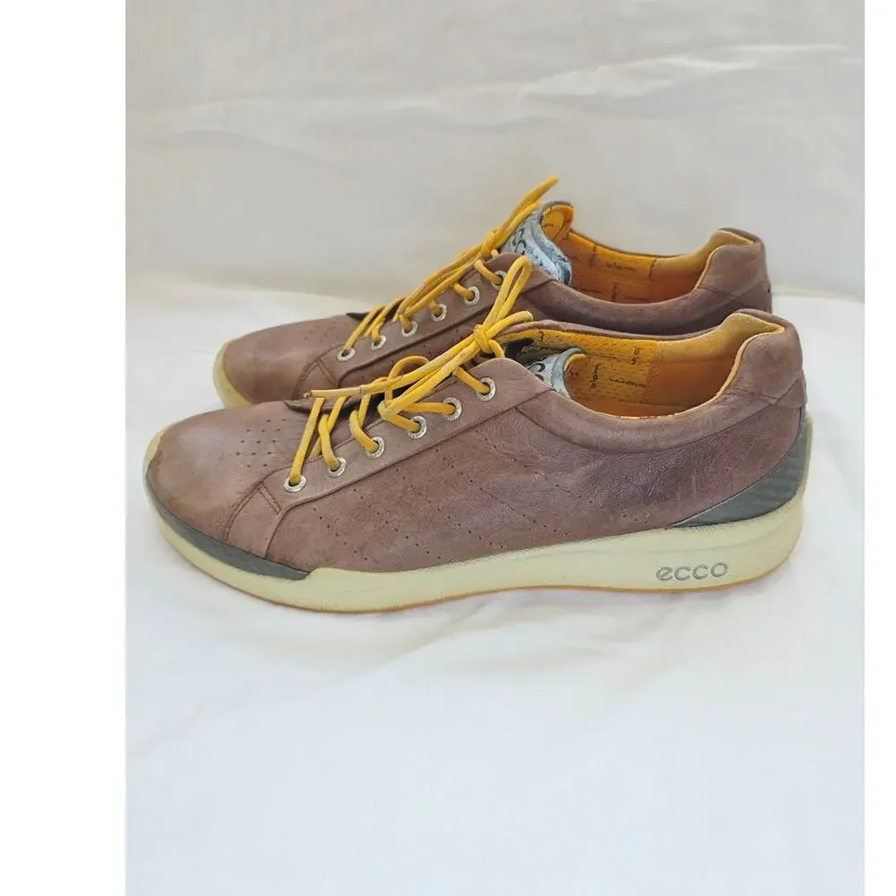 ECCO Biom Hybrid Golf Shoes Mens EU 44/ 10-10.5 Brown  Leather Spikeless Lace Up